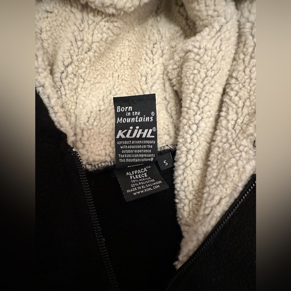 Kuhl | Black Alfpaca Hoodie Fleece Full Zip Jacket Small - Picture 2 of 4